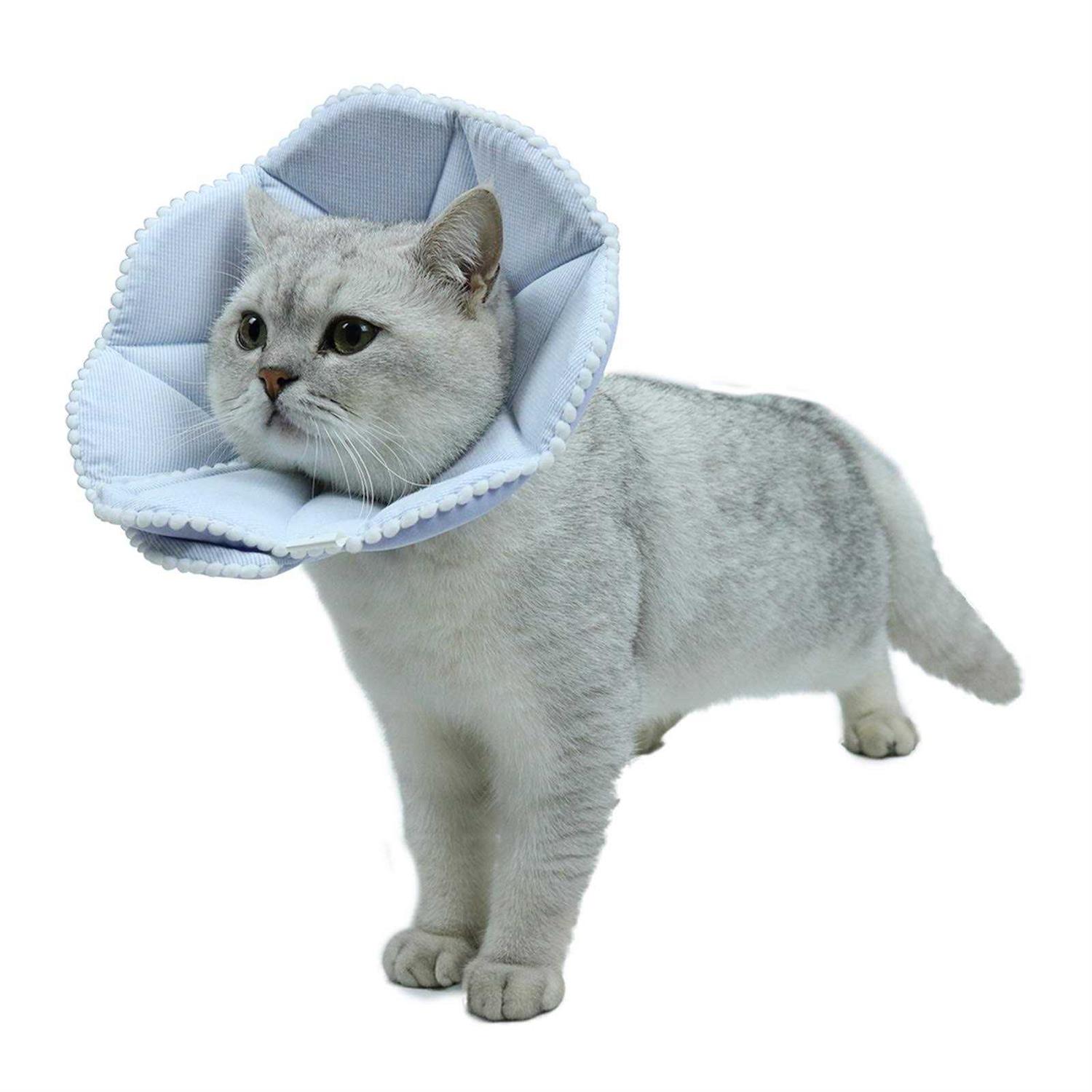 WZ PET Soft Cat Recovery Collar,Adjustable Dog Cat Cone,Dog Protective Cone Collar Surgery,for Cats and Puppy,Small