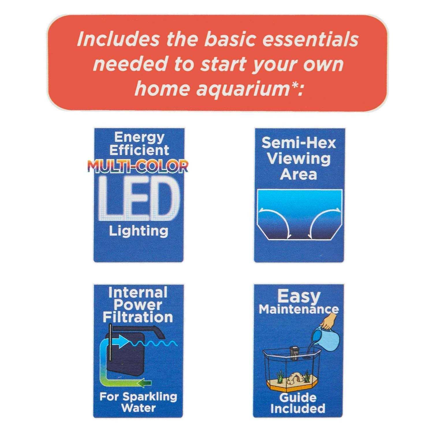 Alternative view of Aqua Culture 6.5-Gallon Semi-Hex Aquarium Kit with LED Lighting