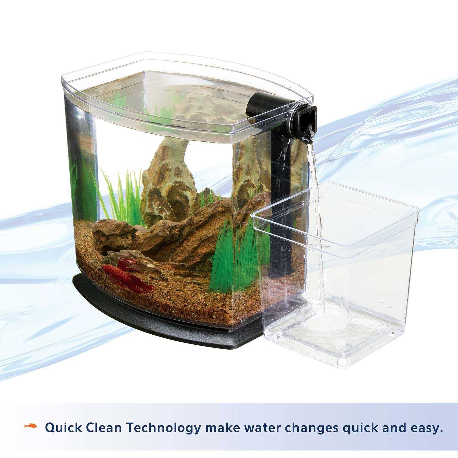 Alternative view of Aqueon BettaBow 1 with Quick Clean Technology Aquarium Kit Black