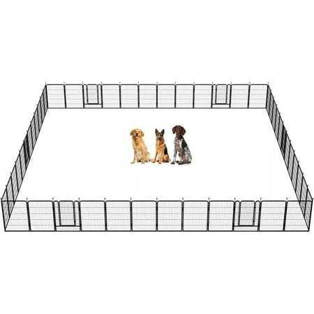 Fxw Rollick Dog Playpen Outdoor Panels Height Dog Fence Exercise Pen with Doors for Medium/Small Dogs