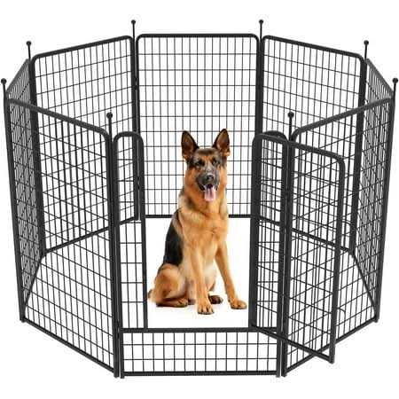 Fxw Rollick Dog Playpen Outdoor Panels Height Dog Fence Exercise Pen with Doors for Medium/Small Dogs