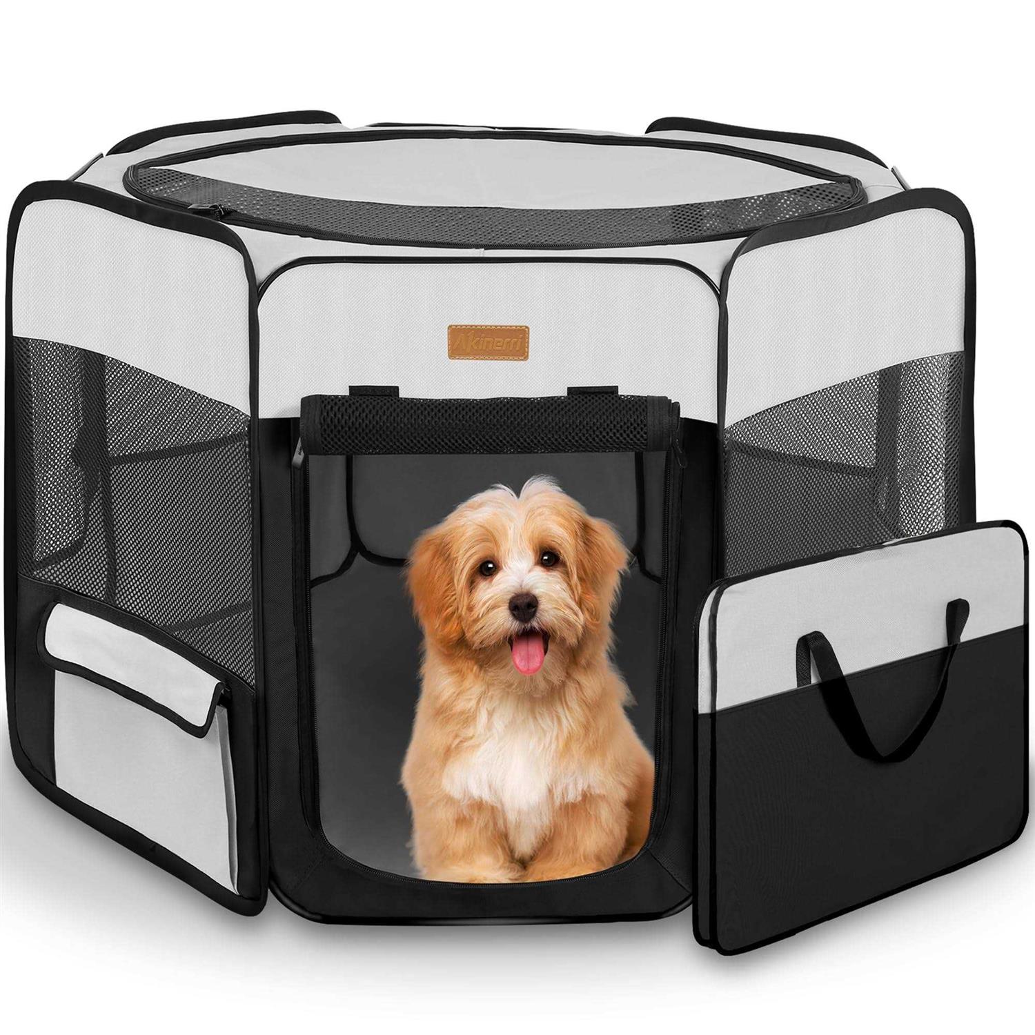 Akinerri Dog Playpen Portable Pet Play Pen for Cat Puppies Rabbits
