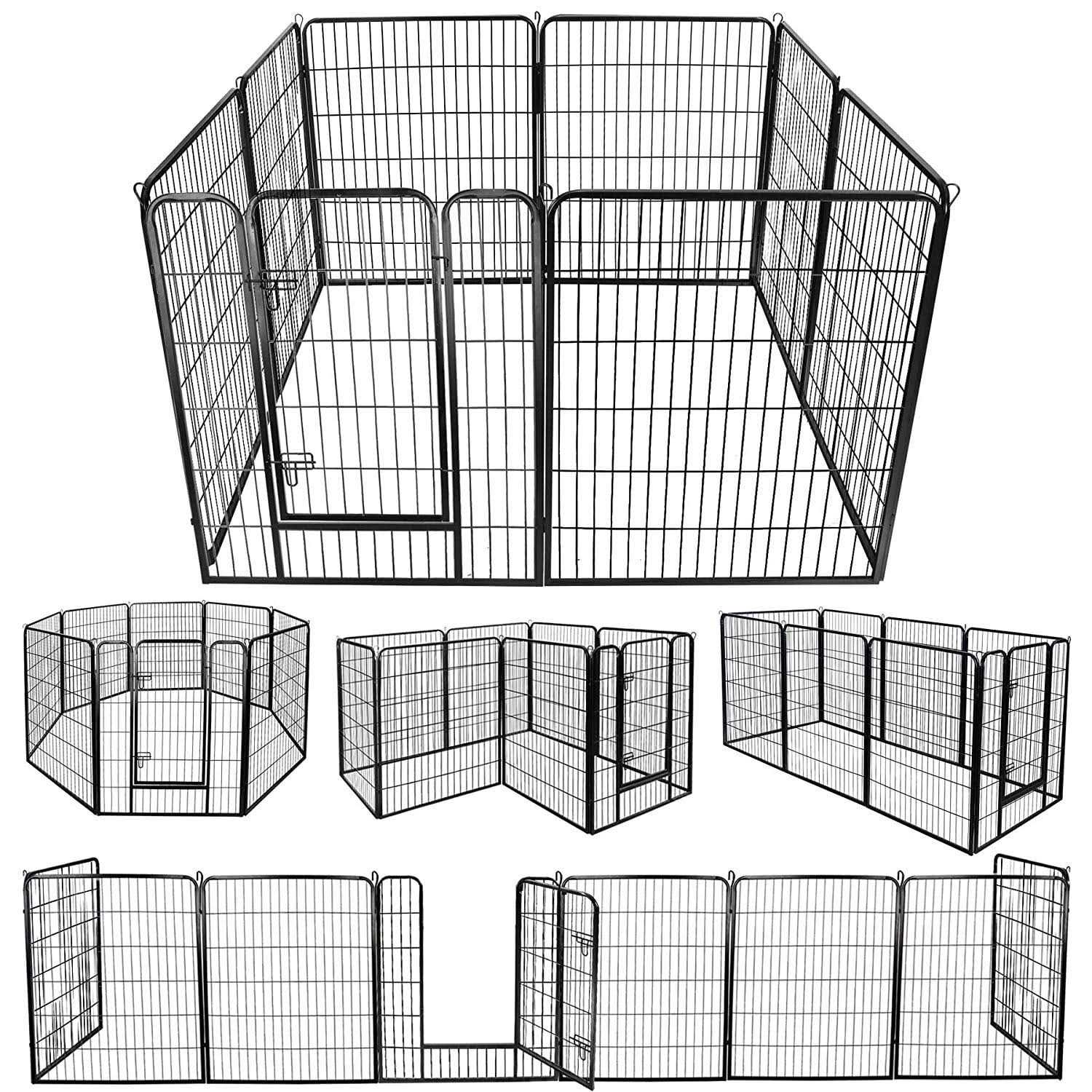 ZENSTYLE 39 Height Foldable Metal Exercise Pen & Pet Playpen Puppy Cat Exercise Fence Barrier Playpen Kennel