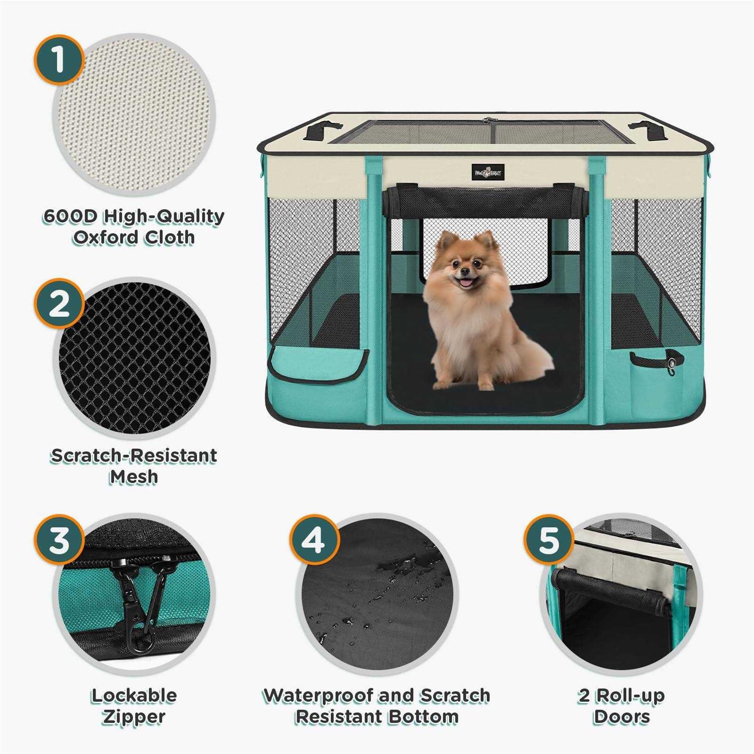 Alternative view of Foldable Pet Playpen Waterproof Portable Pet Cat Dog Playpen Kennel Tent for Small Dog Cat