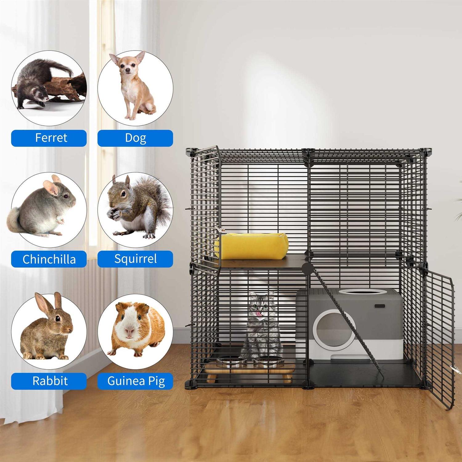 Alternative view of Dextrus 2-Tier Indoor Cat Cage Pet Playpen for Ferrets