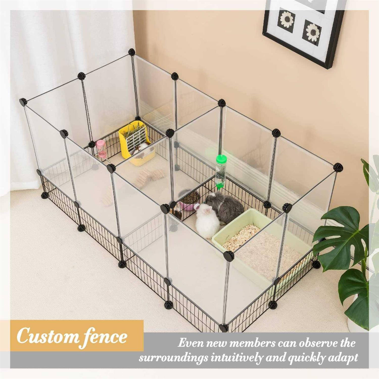 Alternative view of DINMO Rabbit Playpen guinea Pig cages Hamster cages Iron Net Bottom Design for Small Animal