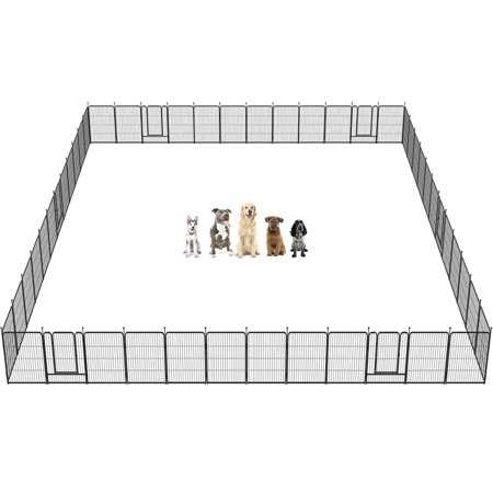 Fxw Rollick Dog Playpen Outdoor, 48 Panels 32 inch Height Dog Fence Exercise Pen with Doors for Medium/Small Dogs, Pet Puppy Playpen for RV, Camping,