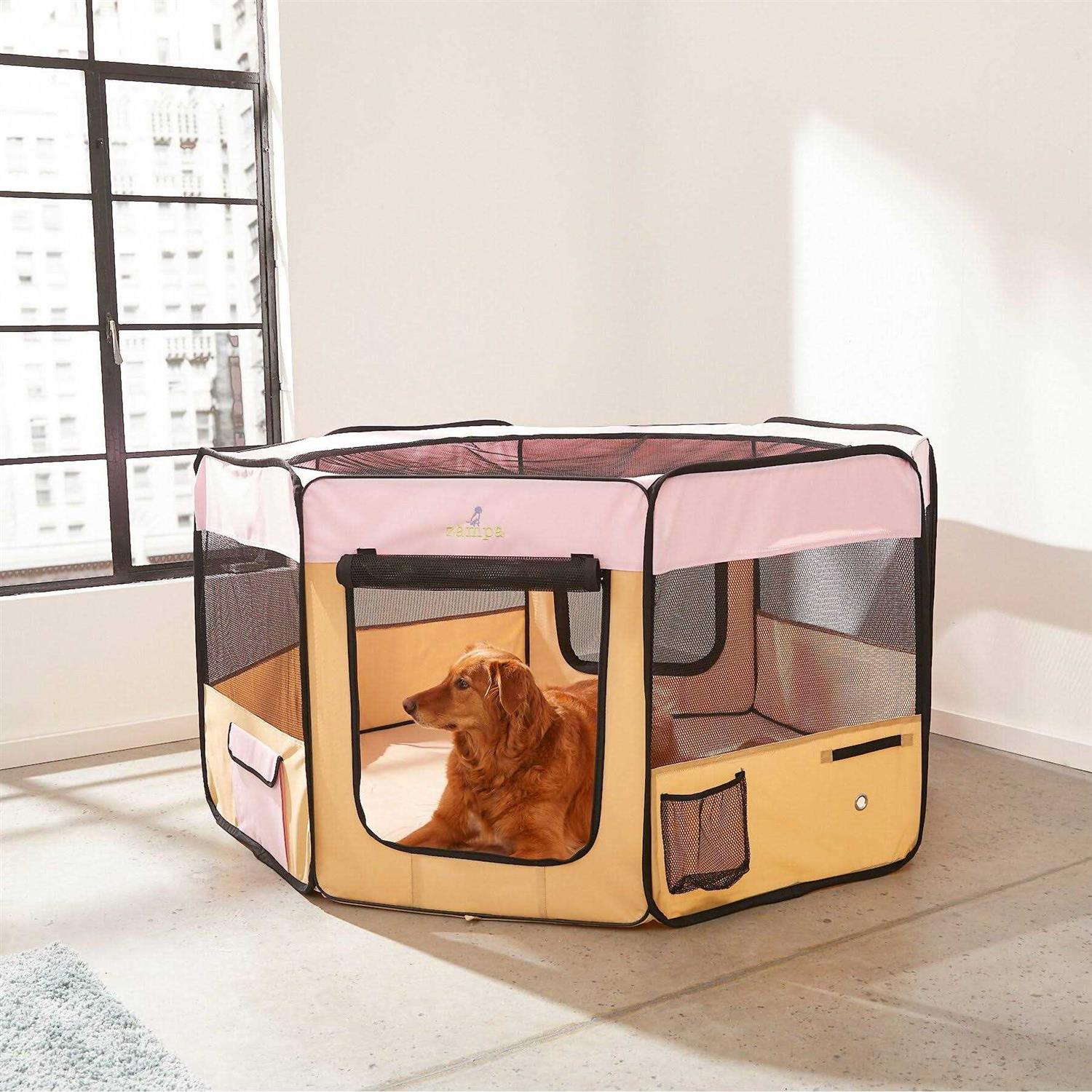 Zampa Portable Foldable Pet Playpen Exercise Pen Kennel