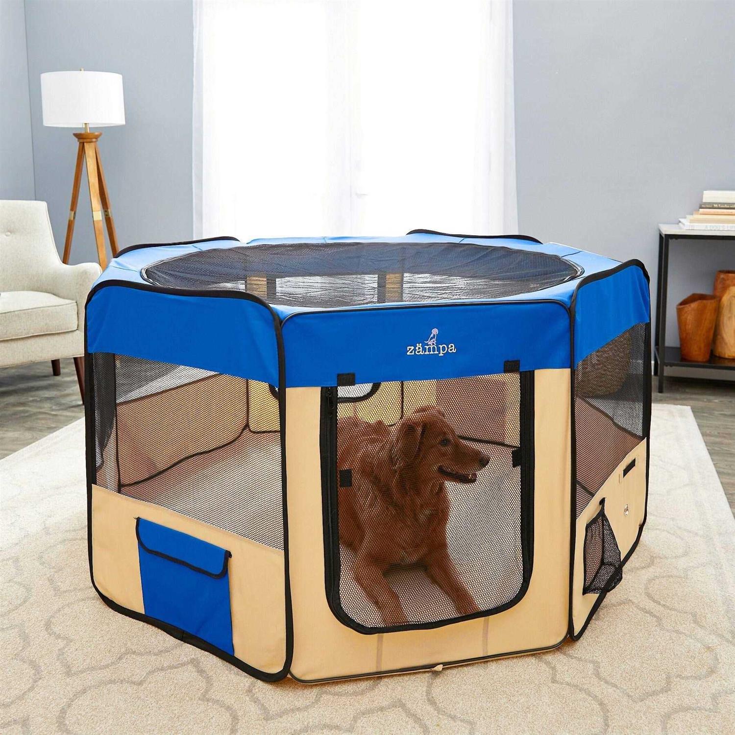 Zampa Portable Foldable Pet Playpen Exercise Pen Kennel