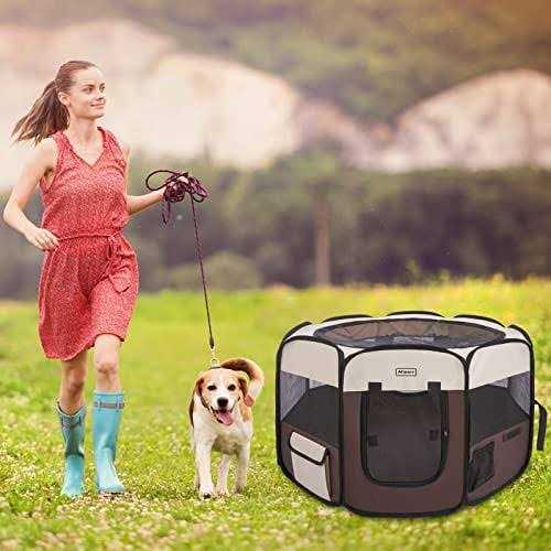 Alternative view of Aliparr Portable Pet Playpen,Dog Playpen Foldable Pet Exercise Pen Tents for Dogscatsrabbitspets,Cat Playpen Indooroutdoor Travel Camping Use