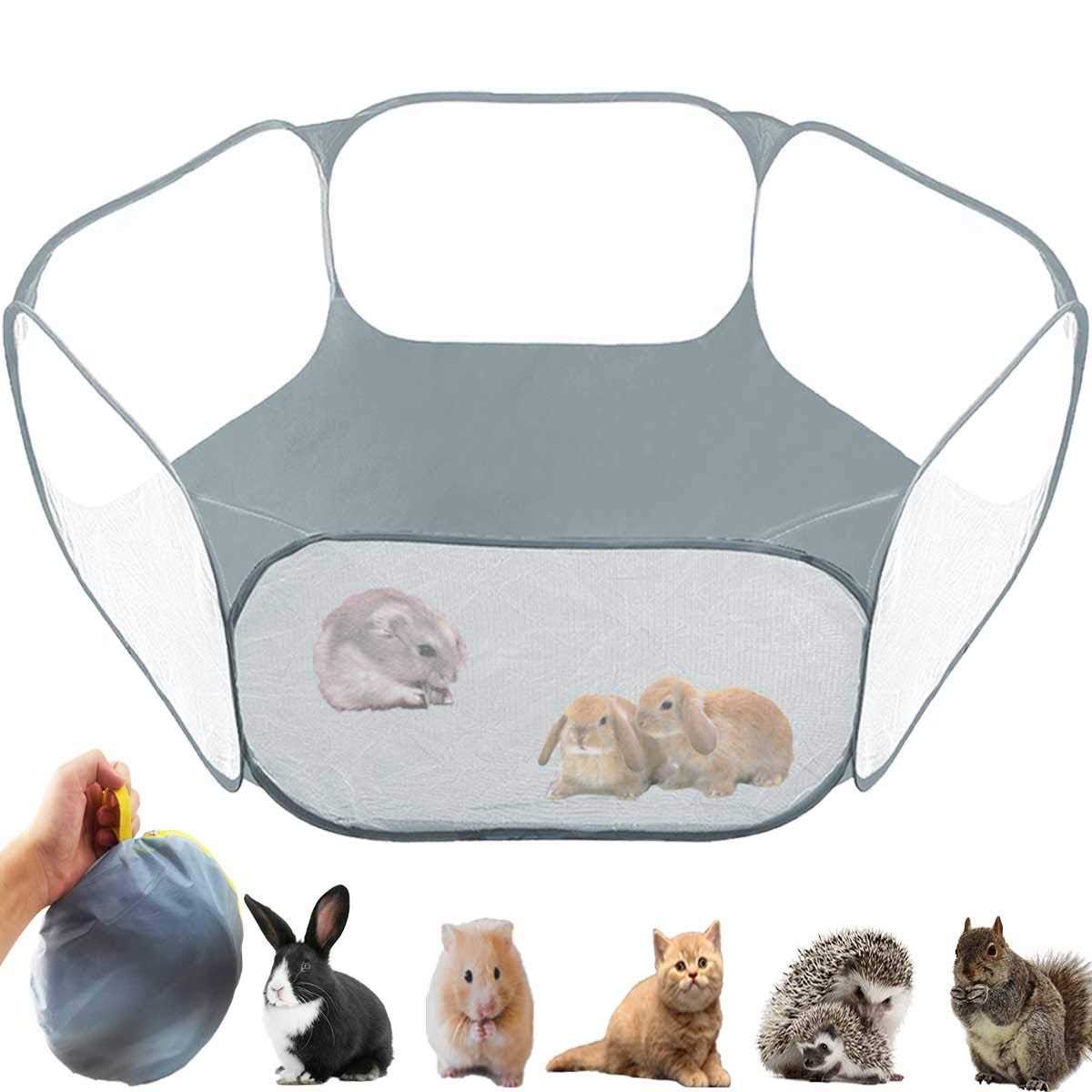 GABraden Small Animals Tent,Reptiles Cage,Breathable Transparent Pet Playpen Pop Open Outdoor/Indoor Exercise Fence,Portable Yard Fence