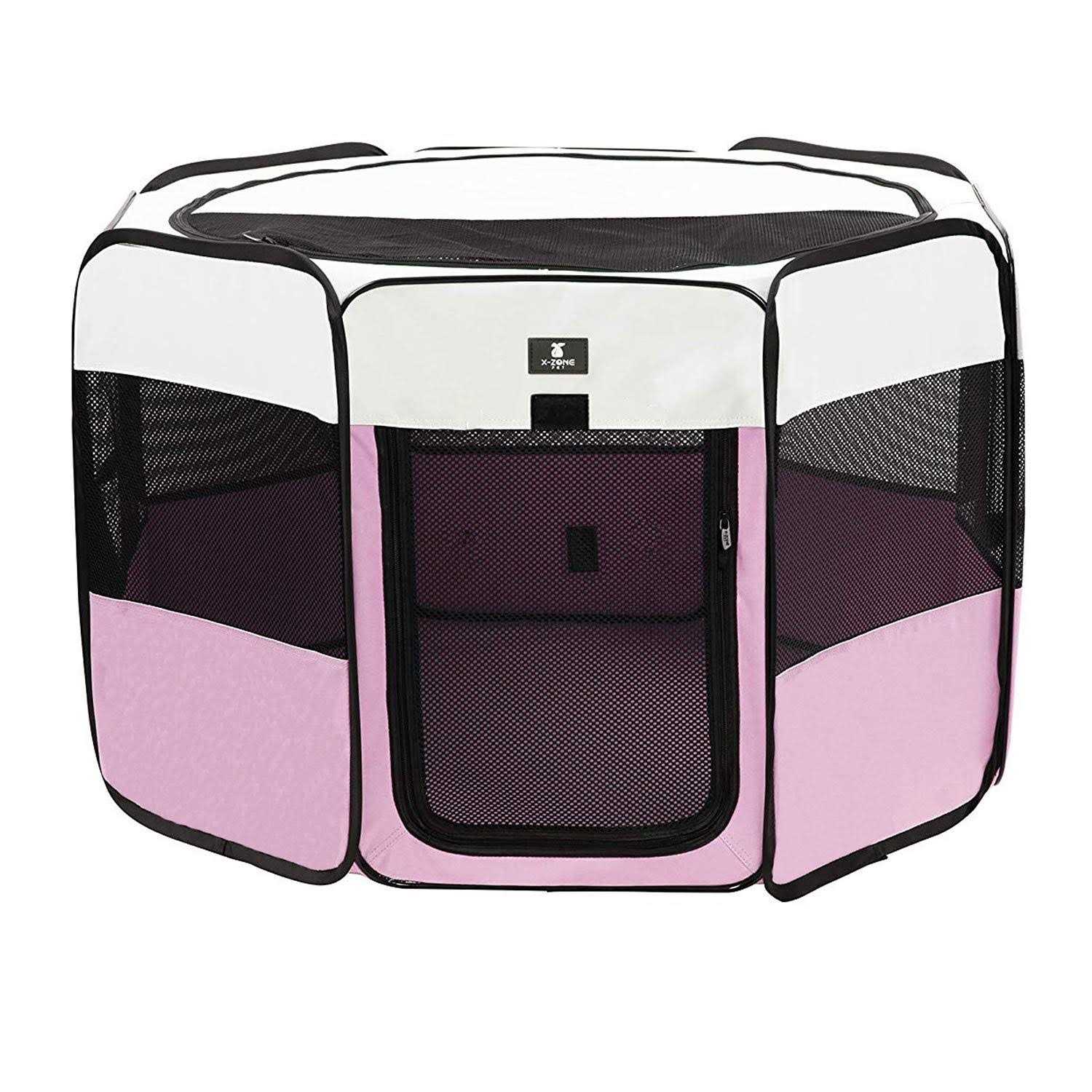 X-ZONE Pet Portable Foldable Pet Dog Cat Playpen Crates Kennel/Premium 600D Oxford Cloth,Removable Zipper Top, Indoor and Outdoor Use