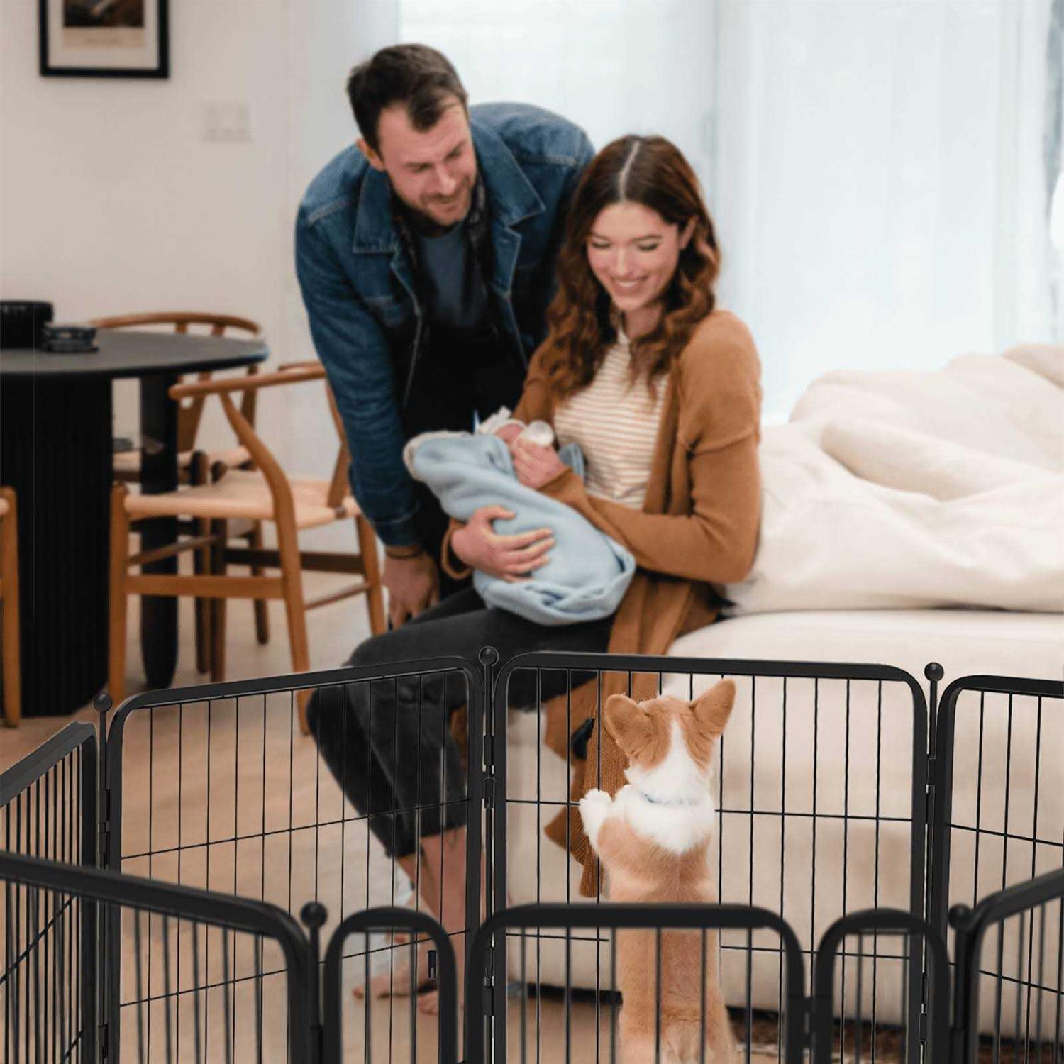 Alternative view of Fxw HomePlus Dog Playpen Indoor Panels 24 inch Height Dog Fence Exercise Pen for small Dogs, inside Pet Puppy Playpen with Silicone Foot Pads and
