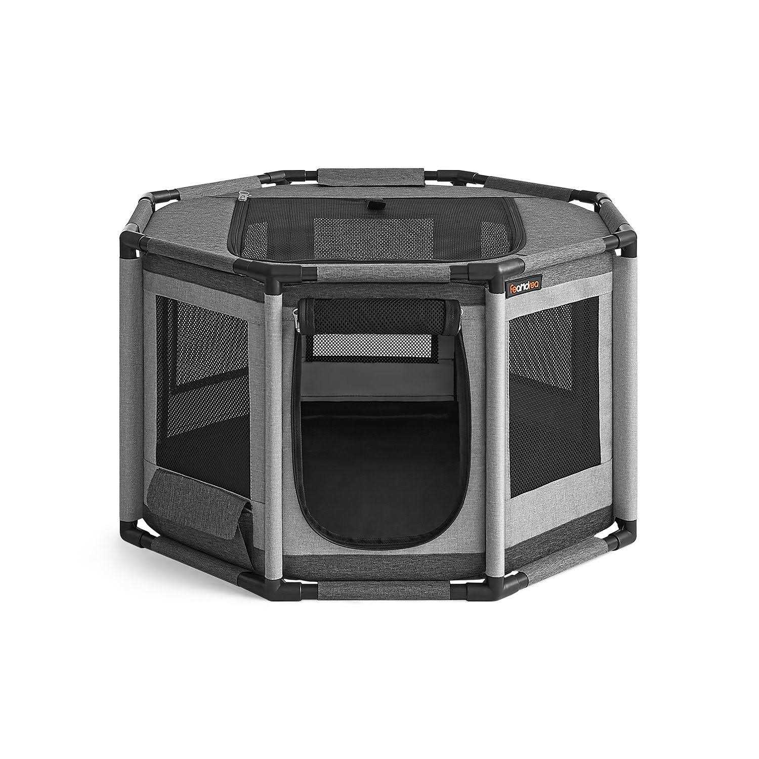 Feandrea Dog Playpen Oxford Fabric Dog Fence Octagon Dog Crate