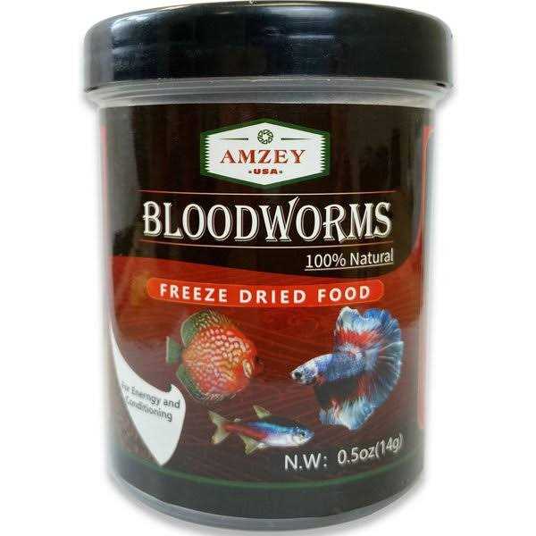 Alternative view of Amzey Blood Worms 0.35oz -100% Natural Freeze Dried Blood Worms Aquarium Fish Food