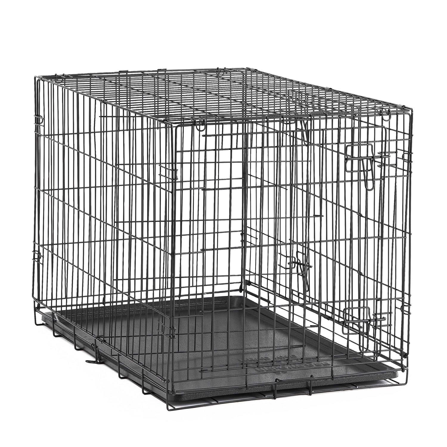 Vibrant Life Double-Door Foldable Metal Wire Dog Crate with Divider