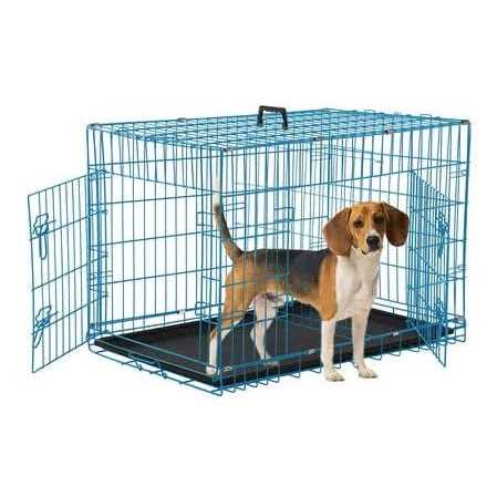 Yrllensdan Dog Crate, Dog Crates and Kennels Dog Foldable Large Dog Crate for Large Dogs with Handle Double-Door Outdoor Metal Wire