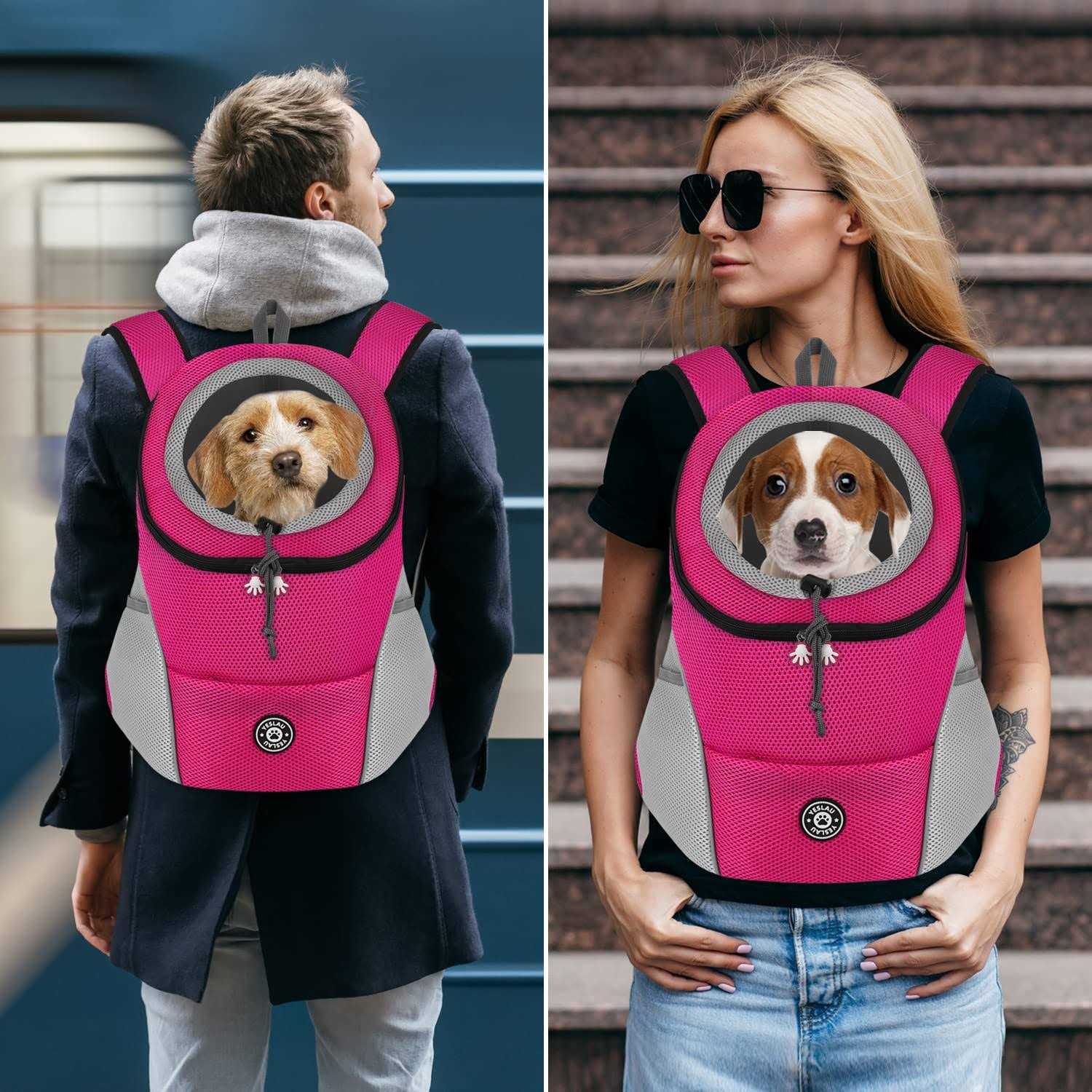 Alternative view of YESLAU Dog Backpack Carrier Pet Carrier for Small Medium Dogs Travel Bag Front Pack Breathable Adjustable with Safety Reflective Strips for Hiking