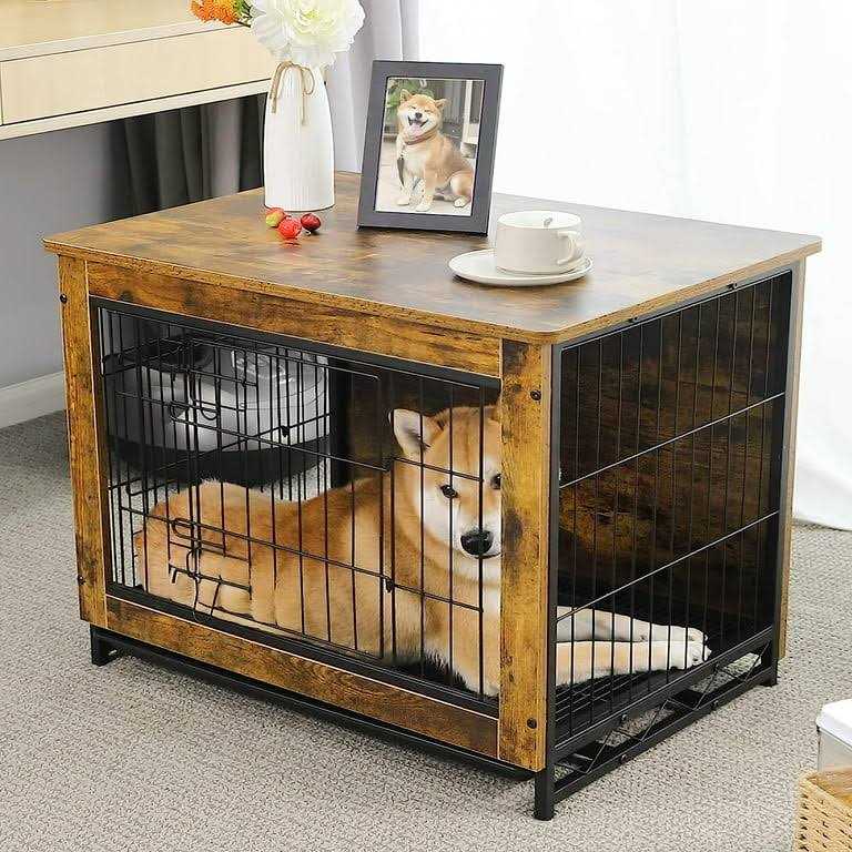 Alternative view of Arlopu Dog Crate Furniture Wooden End Table Indoor Dog Kennel