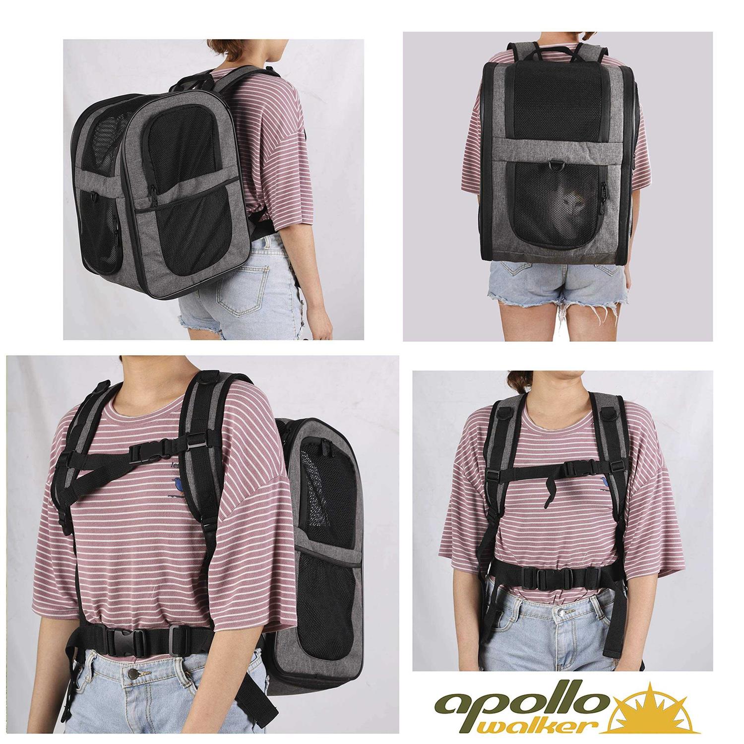 Alternative view of Apollo walker Pet Carrier Backpack for Large/Small Cats and Dogs, Puppies, Safety Features and Cushion Back Support for Travel