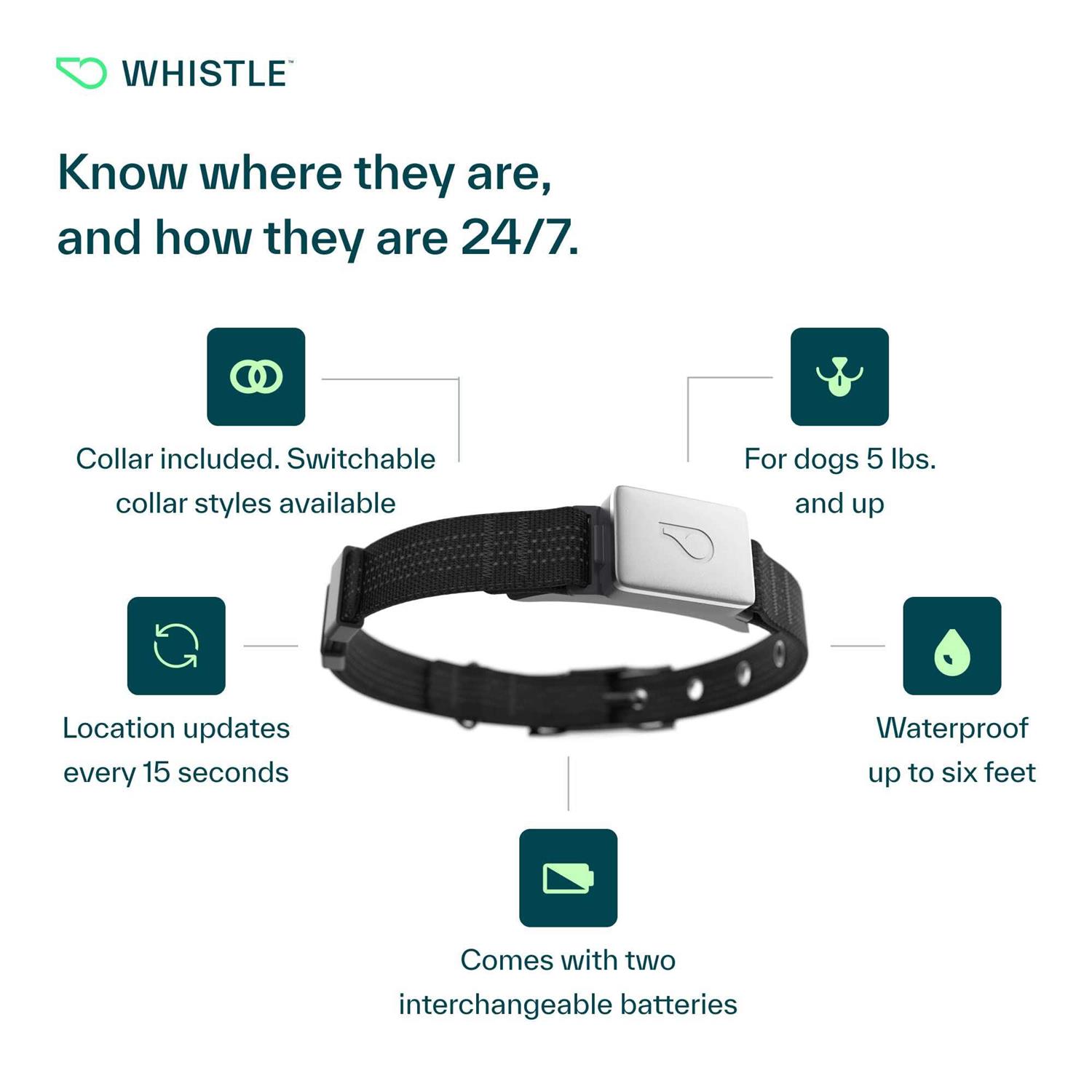 Alternative view of Whistle Switch Smart Collar Kit GPS location Health & Fitness