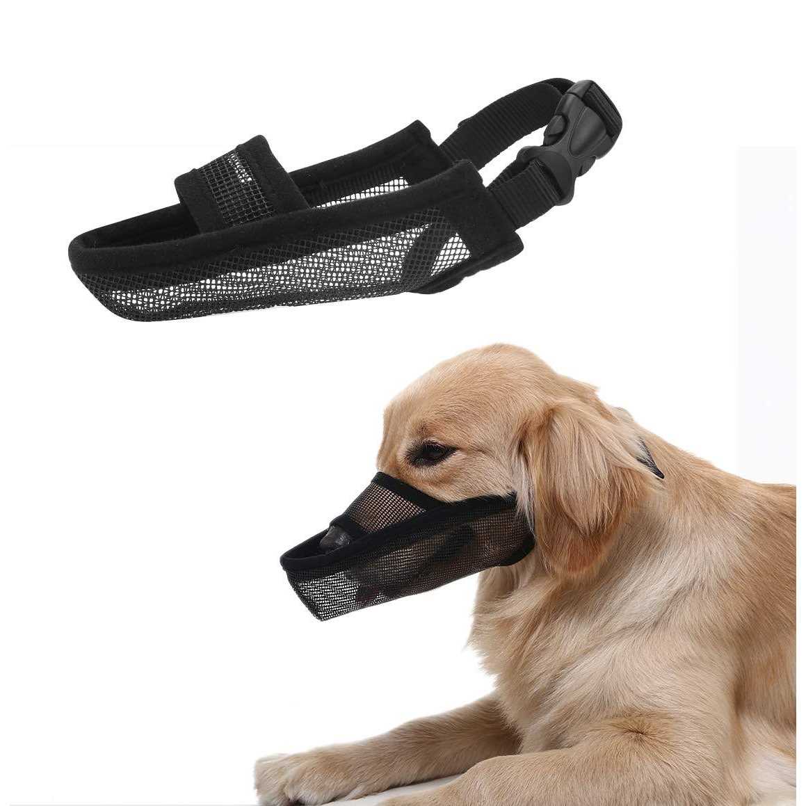 Alternative view of Crazy Felix Nylon Dog Muzzle for Small Medium Large Dogs, Air Mesh Breathable and Drinkable Pet Muzzle for Anti-Biting Anti-Barking Licking
