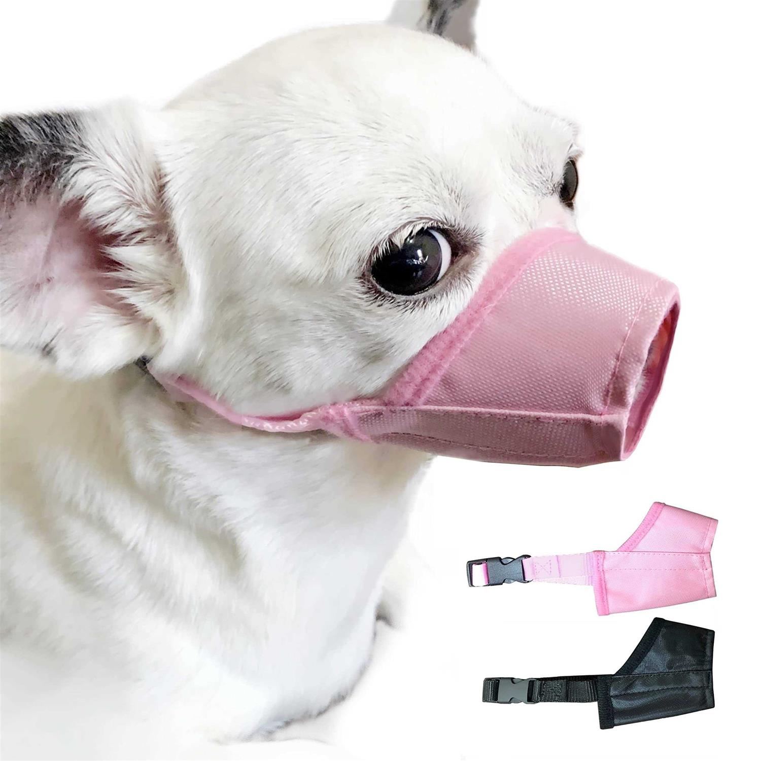 MoiiLavin Dog Muzzle XS Soft Air Mesh for Small Dogs with Long Snout Quick Fit for Grooming Adjustable Prevent from Biting Barking and