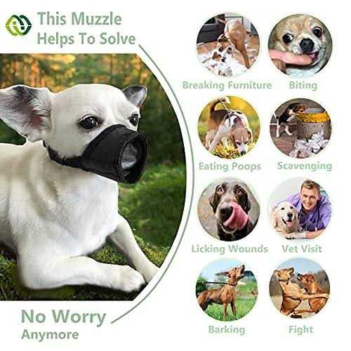 Alternative view of MoiiLavin Dog Muzzle XS Soft Air Mesh for Small Dogs with Long Snout Quick Fit for Grooming Adjustable Prevent from Biting Barking and