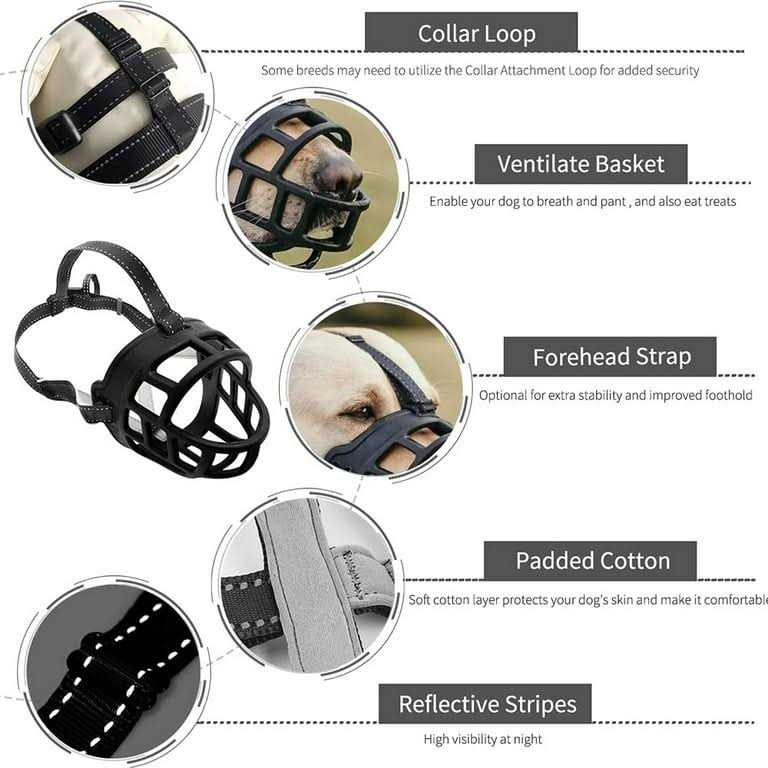 Alternative view of Dog Muzzle, Soft Mesh Muzzle Silicone Mouth for Small Medium Large Dogs, Breathable Adjustable Muzzles for Biting, Chewing, Scavenging and Poisoned