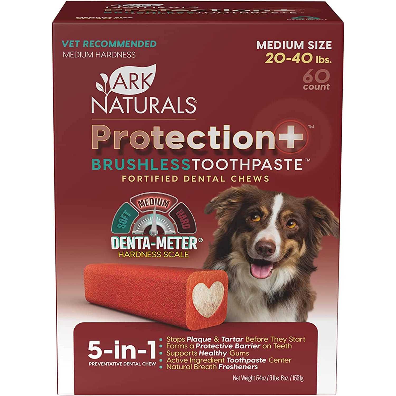 Ark Naturals Protection+ Brushless Toothpaste Fortified Dental Dog Chews