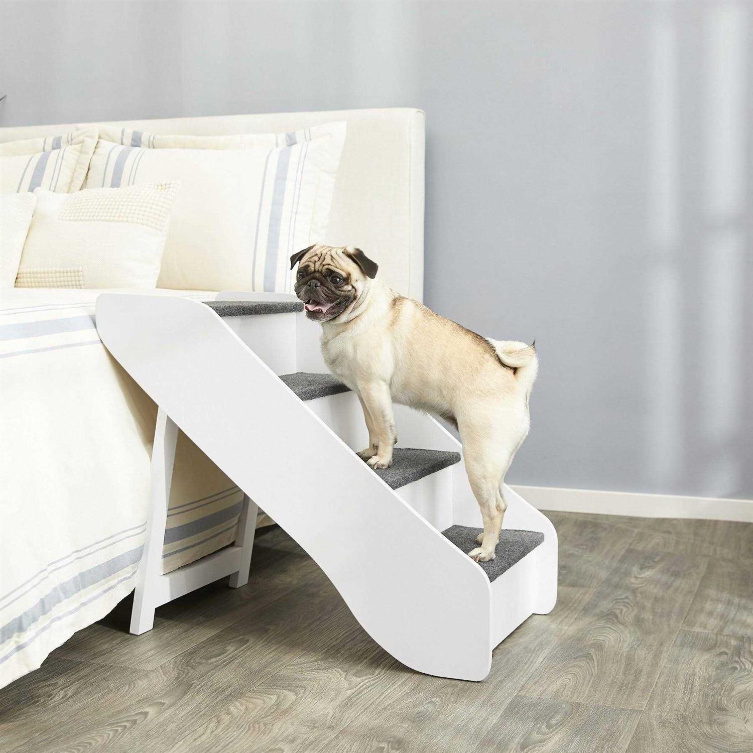 Frisco Deluxe Foldable Wood Carpeted Pet Stairs