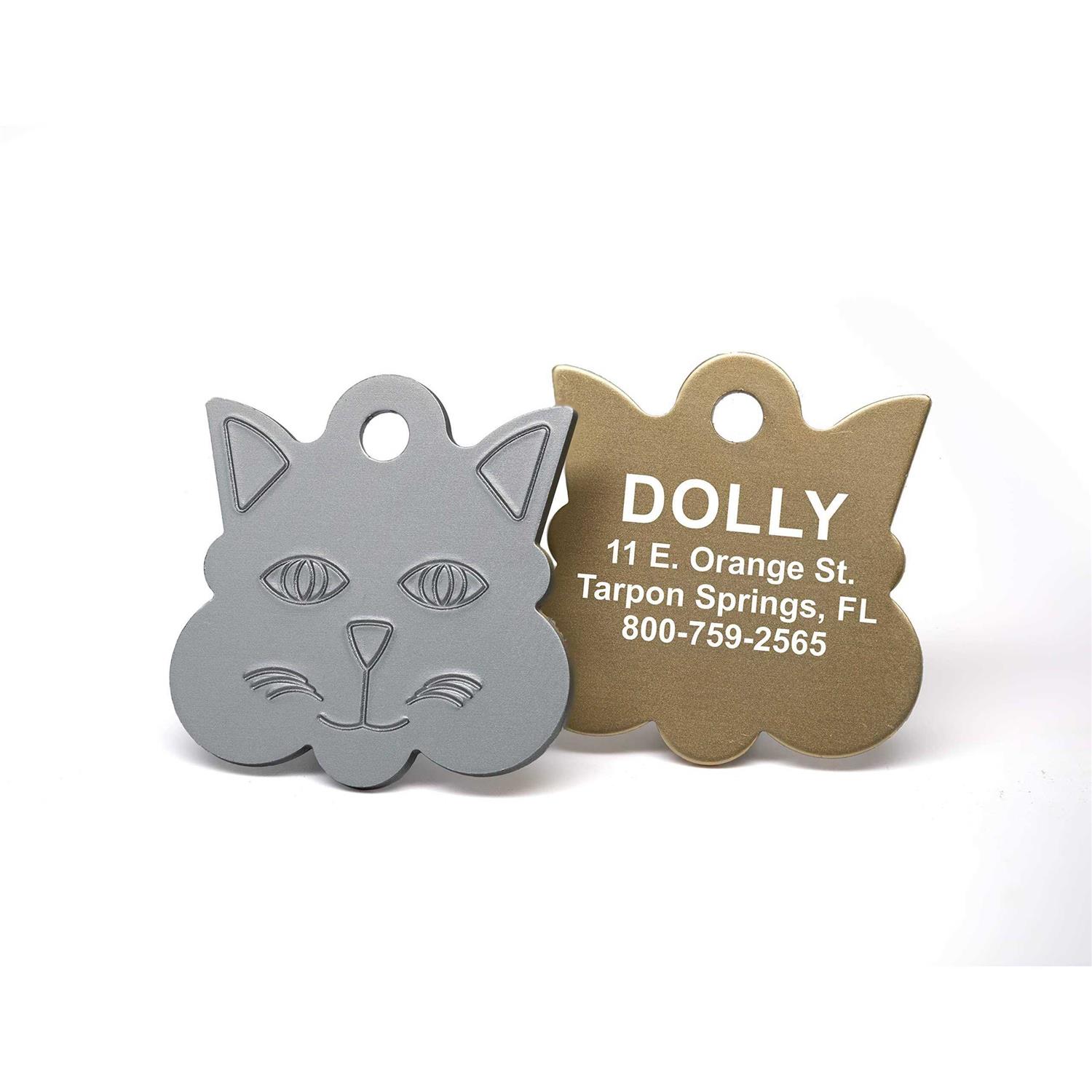 Alternative view of Providence Engraving Pet ID Tags Small or Large Personalized Anodized Aluminum Pet Tags in Bone, Round, Star, Heart, Hydrant, Paw and Cat Face