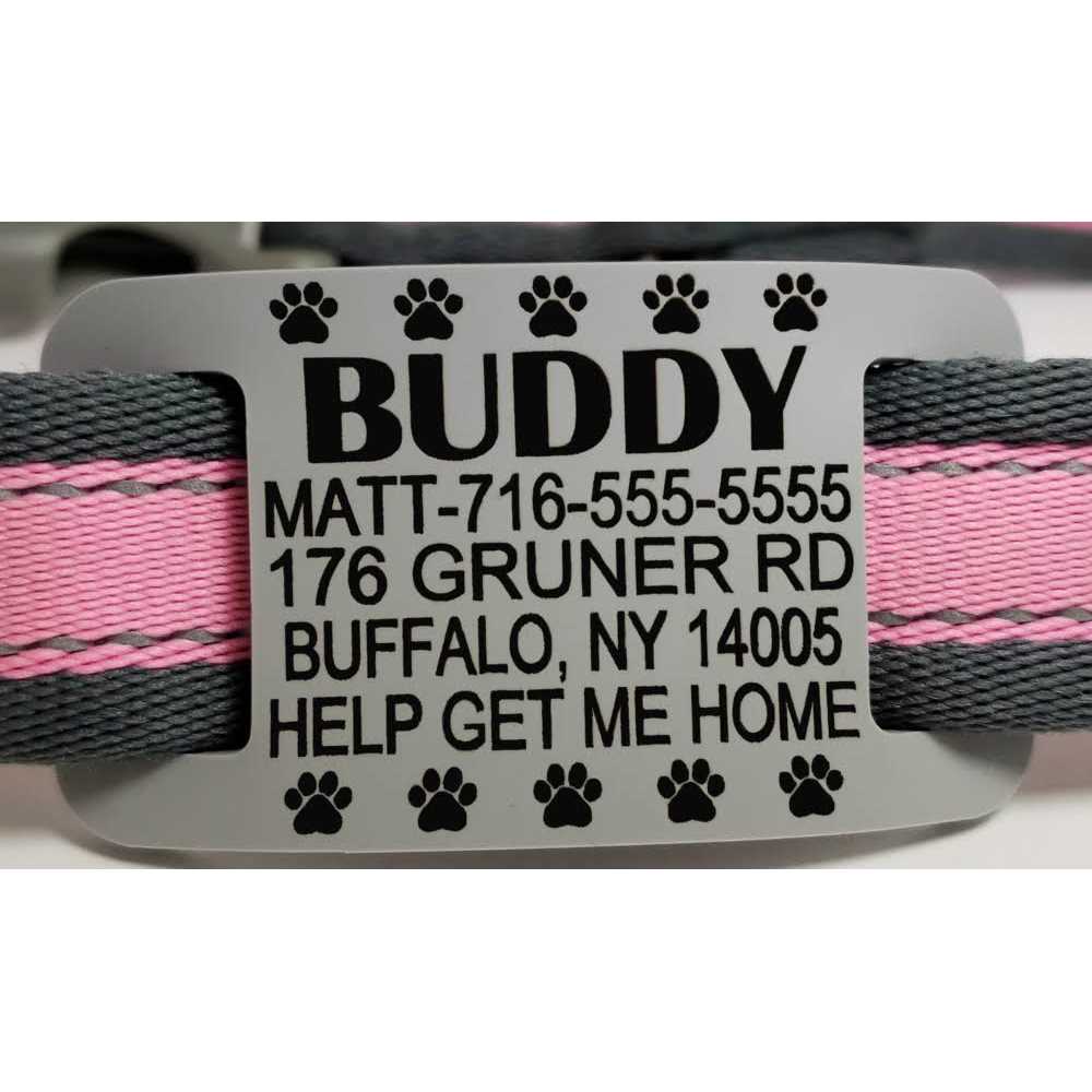 Dog Collar Tag Silent Slide On Pet ID Tags Premium Pet IDs Safe Silicone Rubber