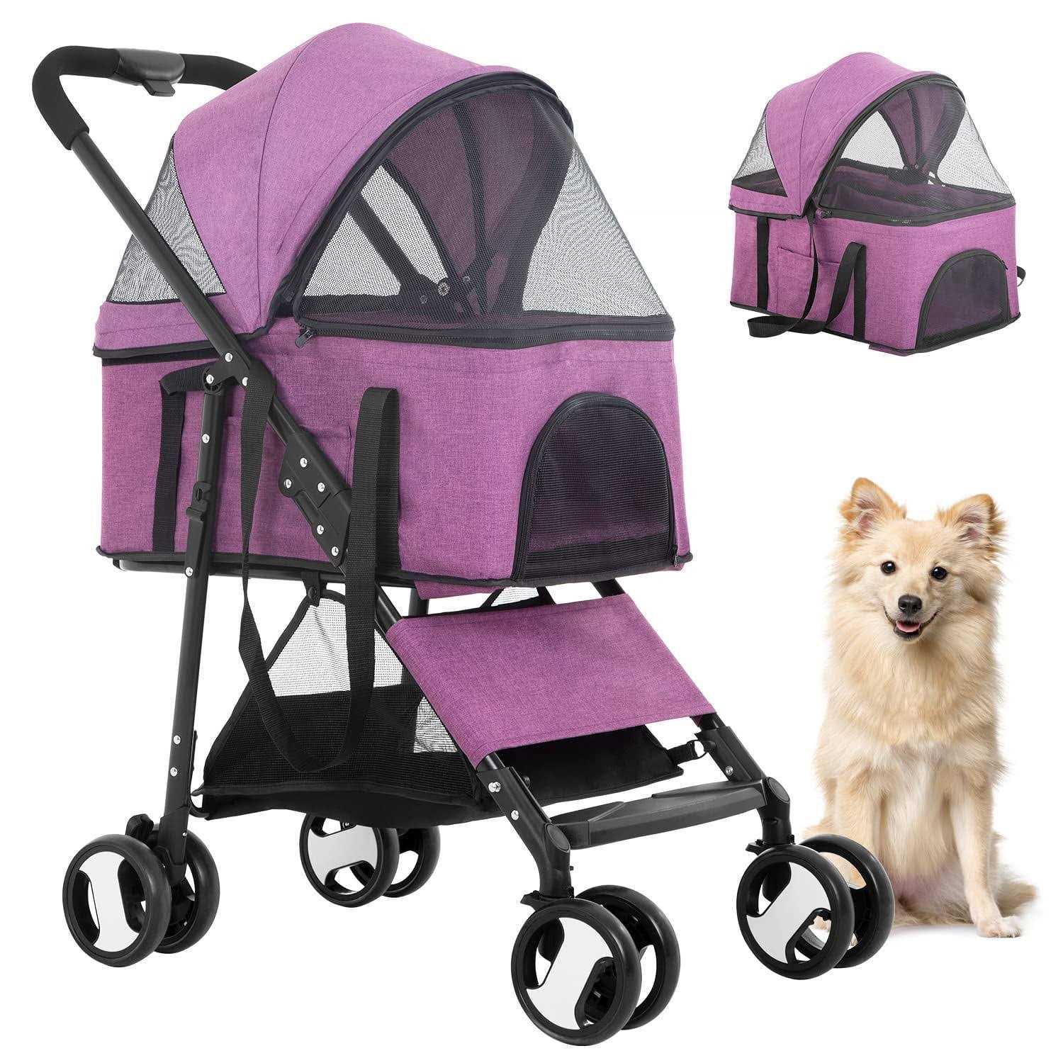 Bestpet 3-in-1Pet Stroller Premium Multifunction Dog Cat with Detachable Carrier &Cup Holder