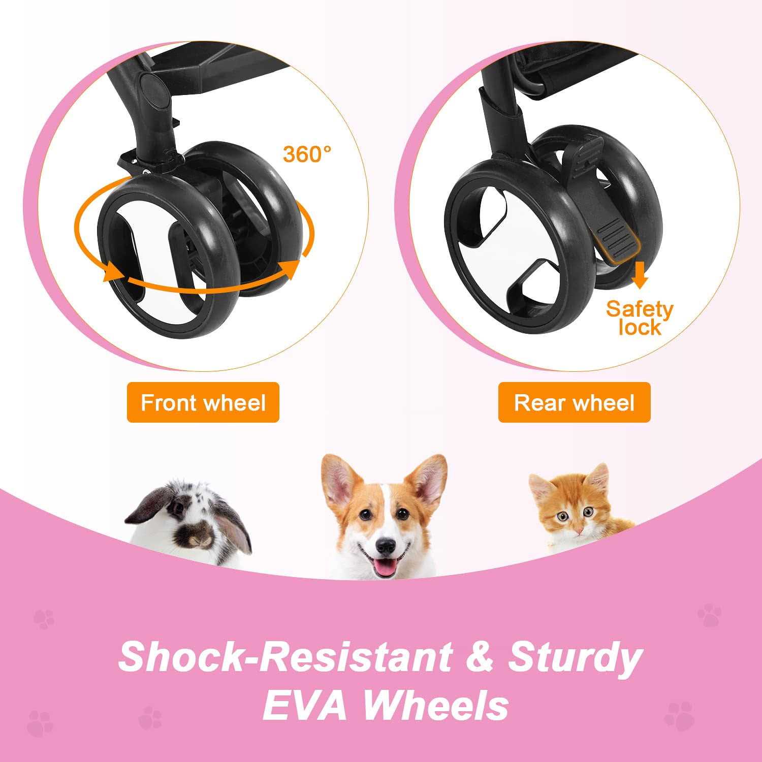 Alternative view of Bestpet 3-in-1Pet Stroller Premium Multifunction Dog Cat with Detachable Carrier &Cup Holder