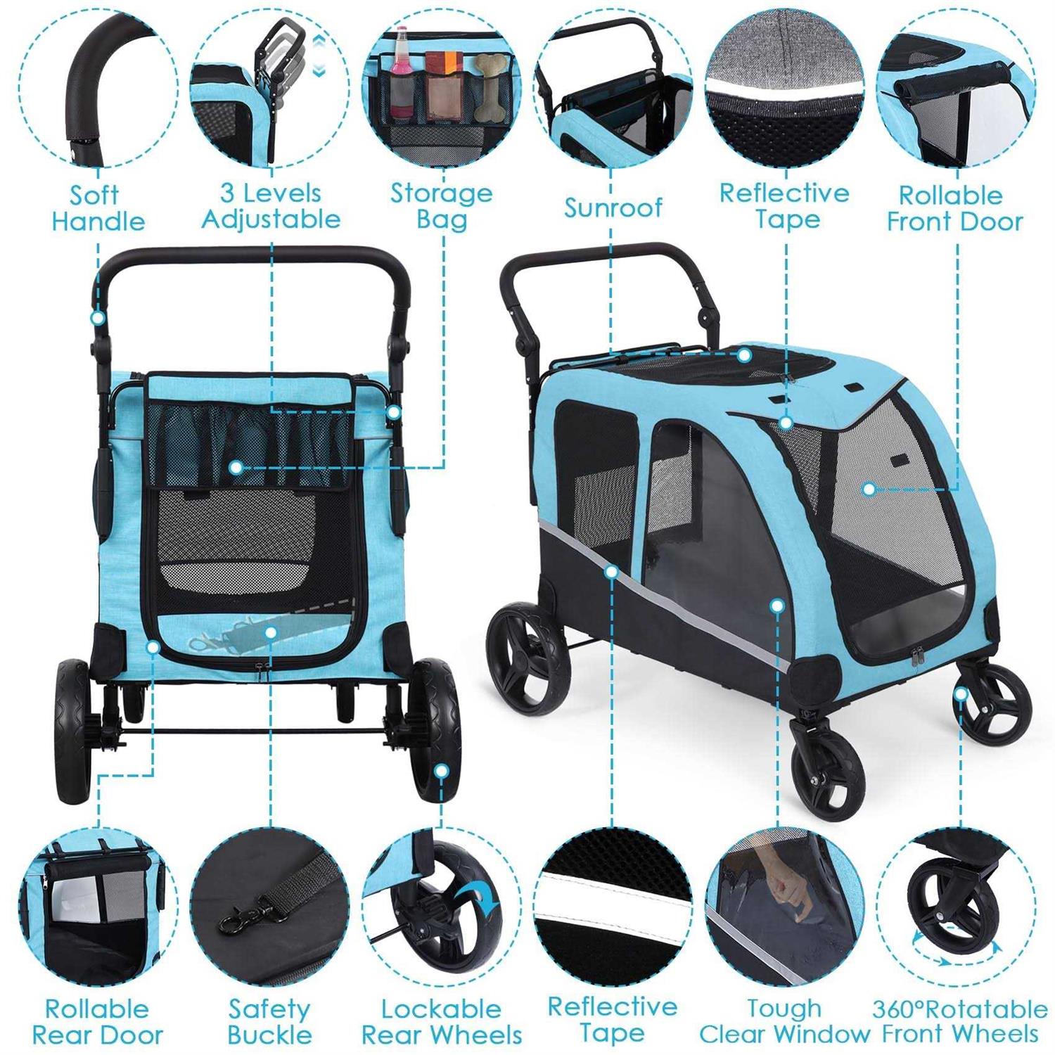Alternative view of Saudism Dog Stroller For Large Dogs Extra Large Pet Stroller For For Medium Dogs