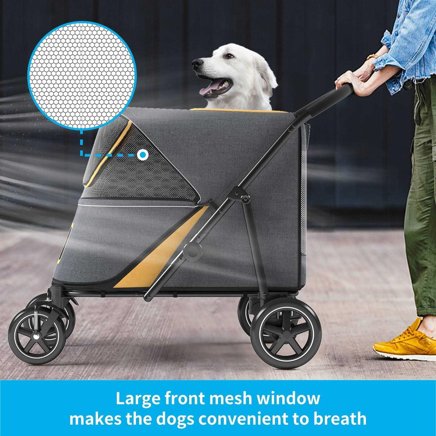 Alternative view of Muhub Pet Stroller with Brakes,Storage Pocket,Smooth Ride,Spacious and Breathable,up to 132lbs