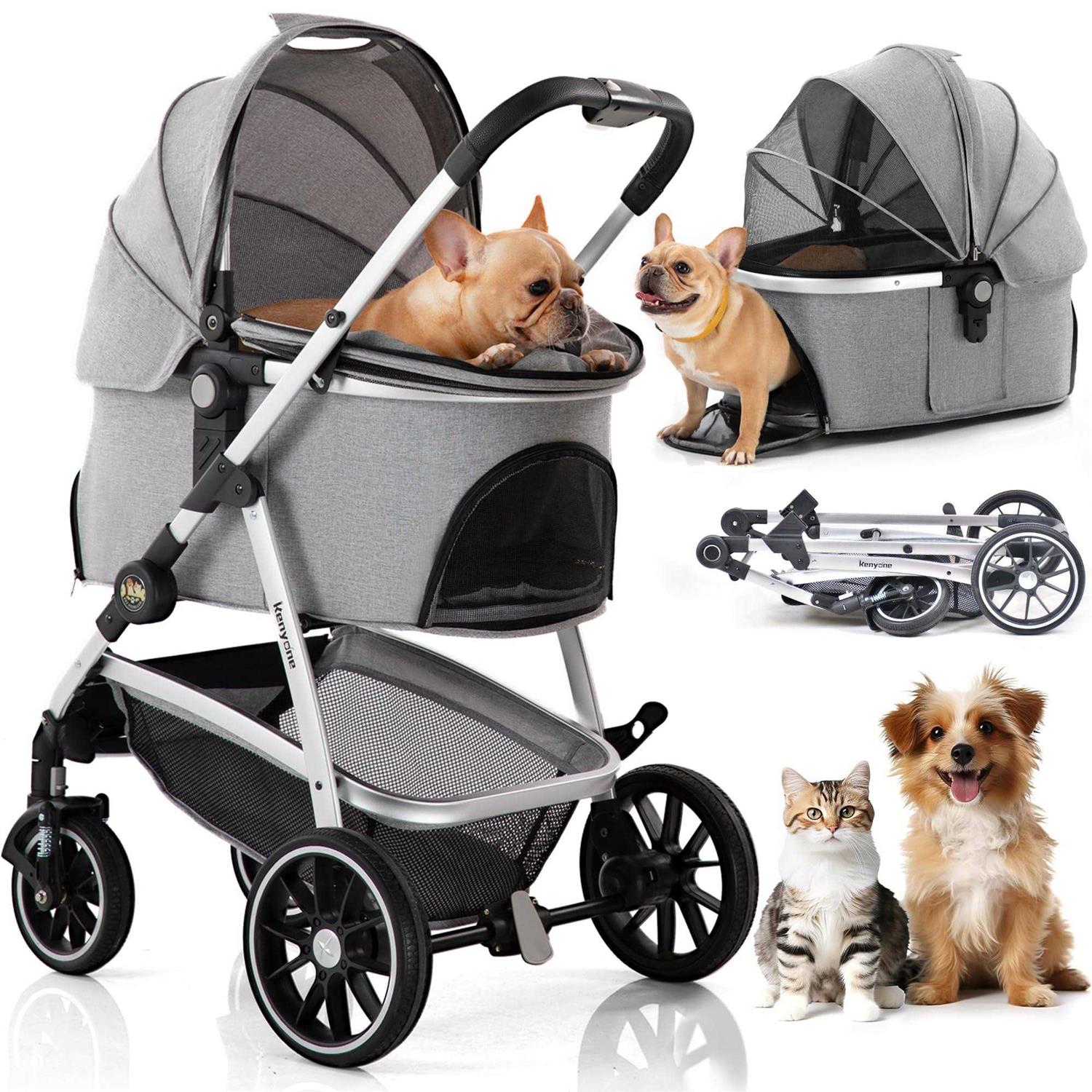Kenyone Pet Stroller 3 in 1 Dog Stroller for Medium Small Size Dogs