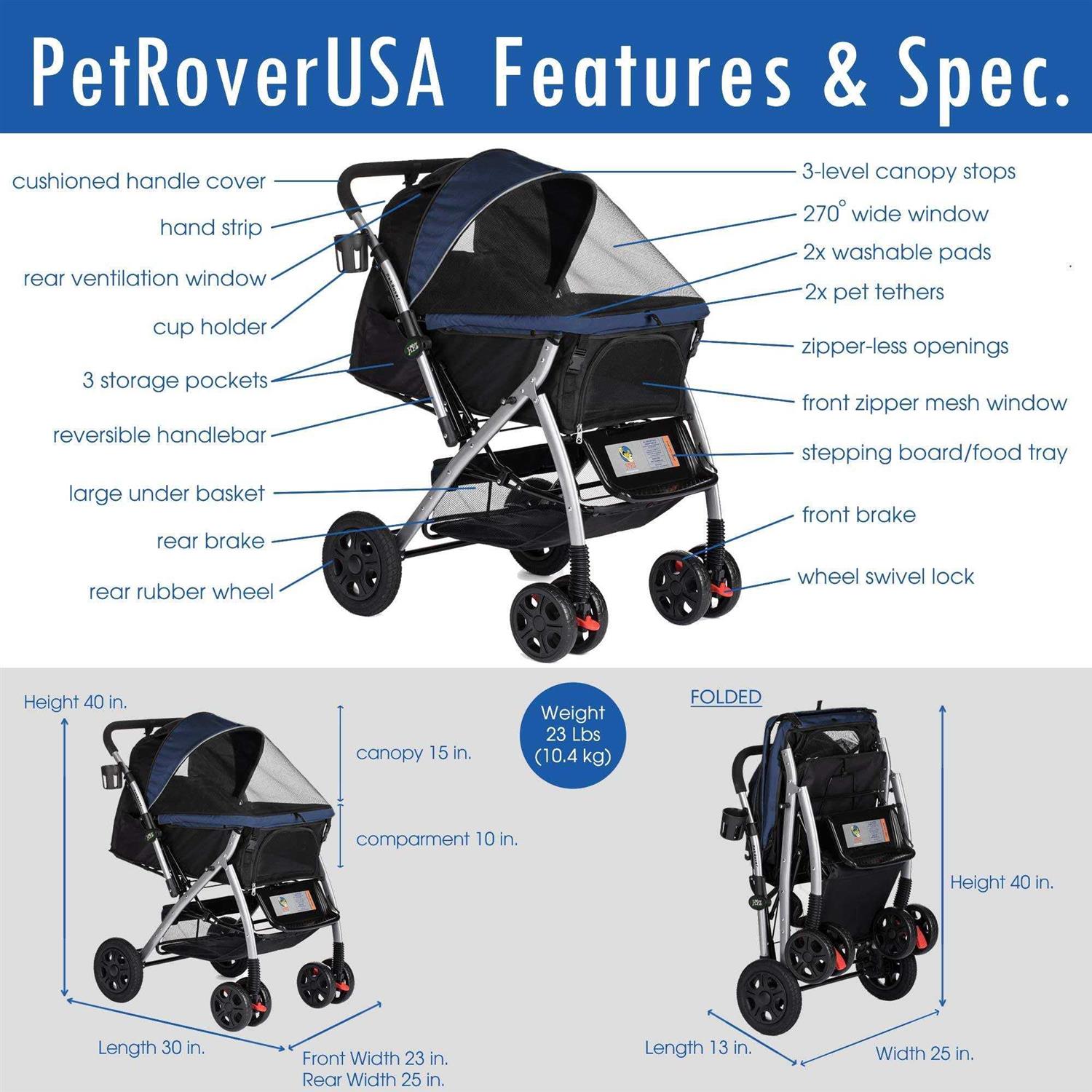 Alternative view of HPZ Rover Premium Heavy Duty Pet Stroller