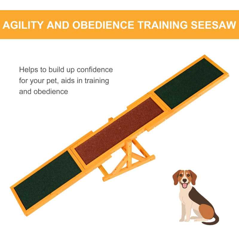 Alternative view of PawHut Wooden Dog Agility Seesaw for Training and Exercise