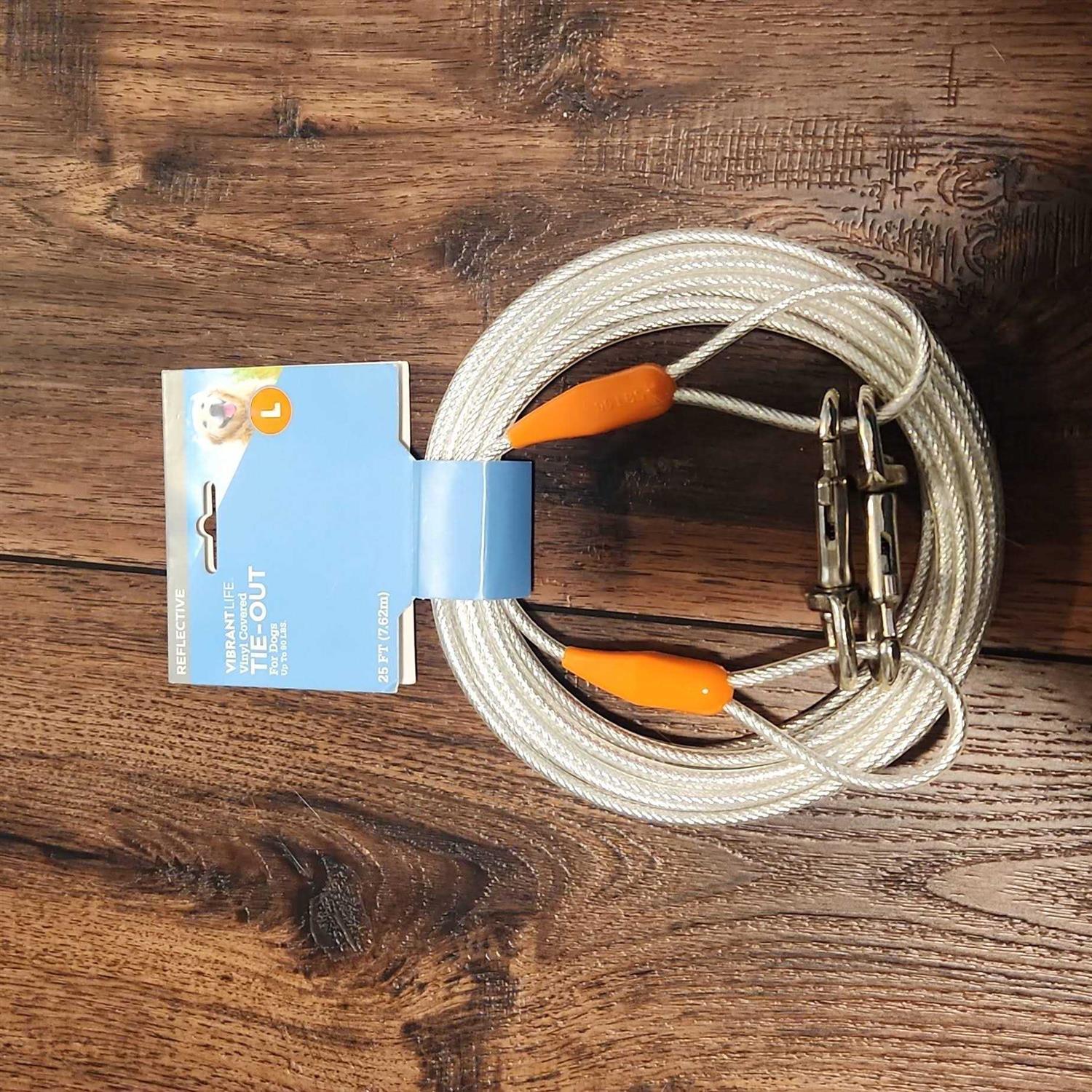 Alternative view of Vibrant Life Reflective Vinyl-Covered Tie-Out for Dogs