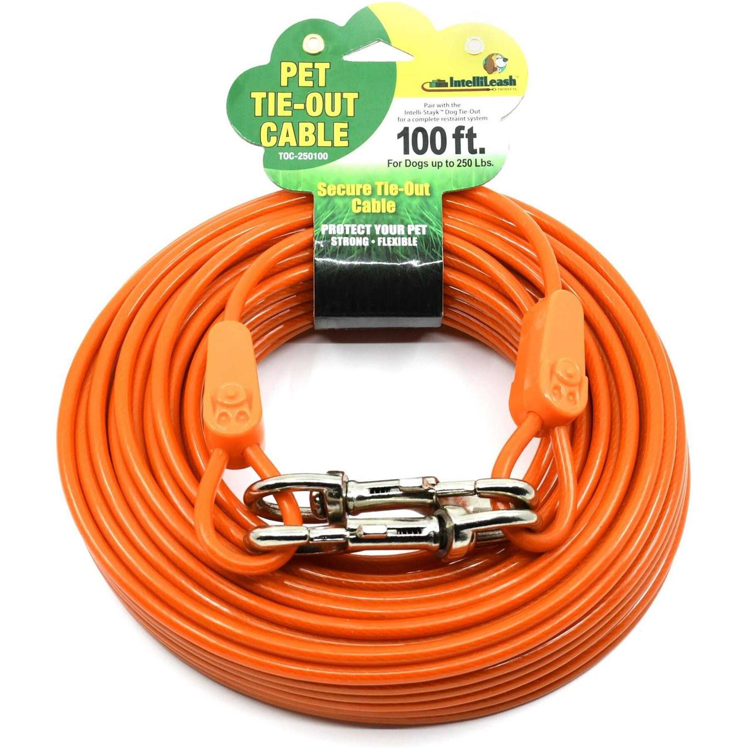IntelliLeash Tie-Out Cables for Dogs Lengths up to 100 Feet and Breeds of Dogs up to 250 Pounds