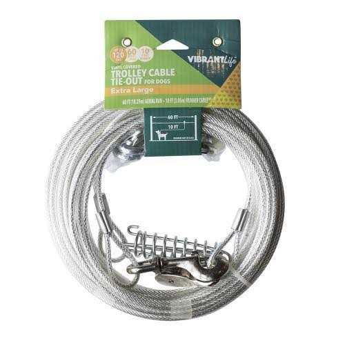 Alternative view of Vibrant Life Vinyl-Covered Trolley Cable Tie-Out for Dogs