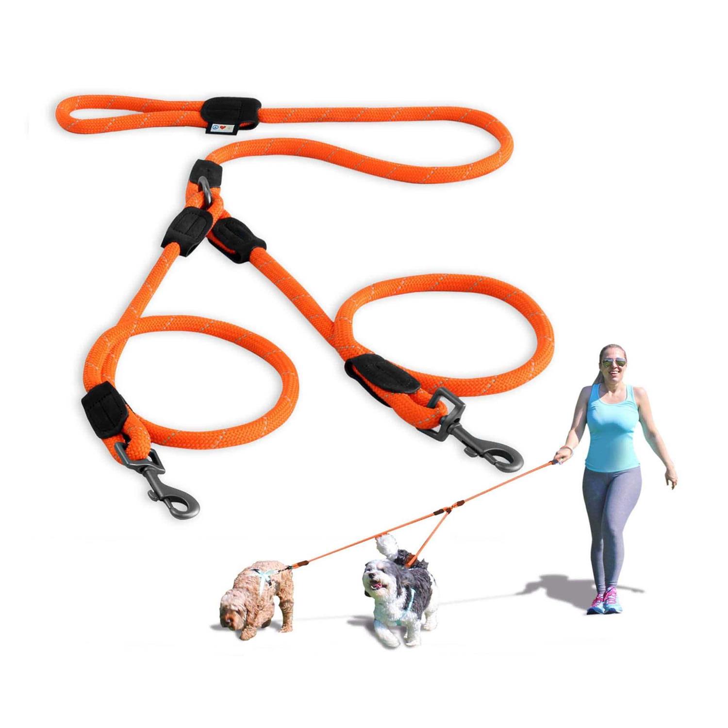 Pawtitas 2 Dog Reflective Rope Dog Leash