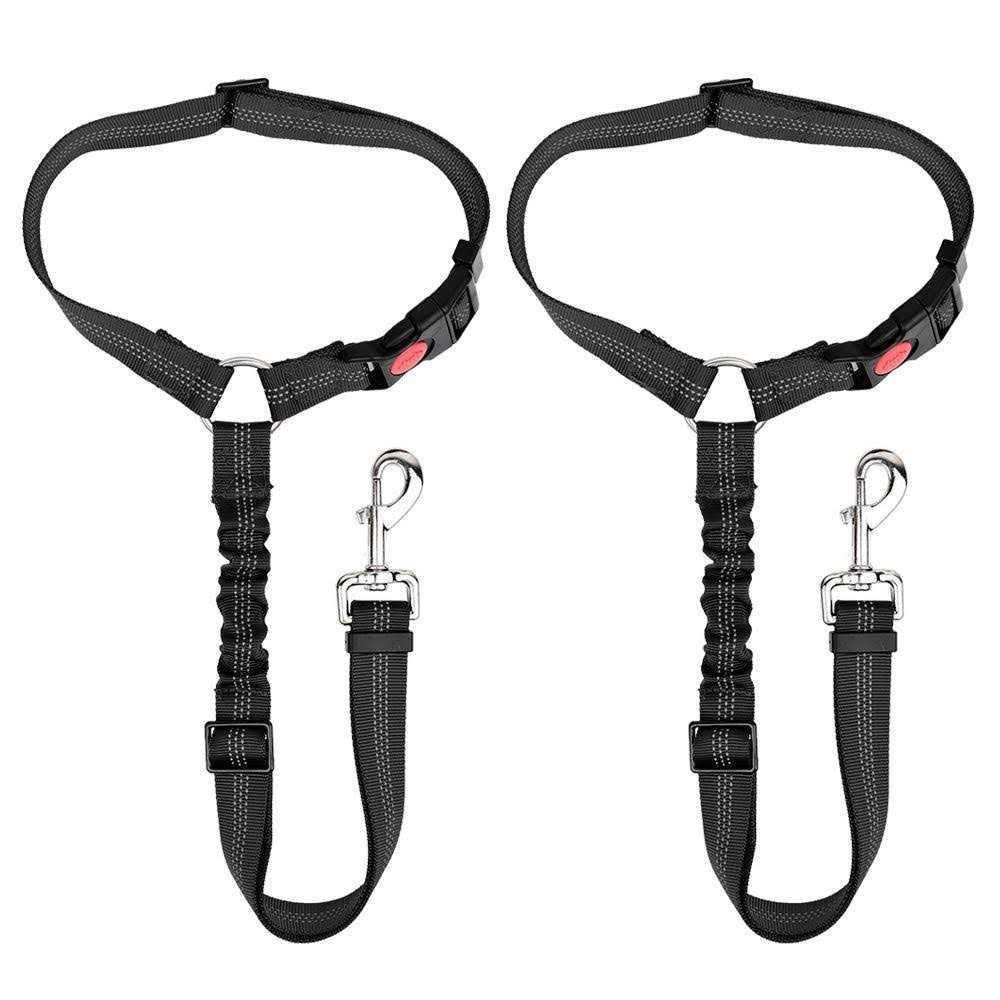 Slowton Dog Seat Belt 2 Pack Pet Car Seatbelt Headrest Restraint Reflective Adjustable Puppy Safety Seat Belt Elastic Bungee Connect Dog Harness