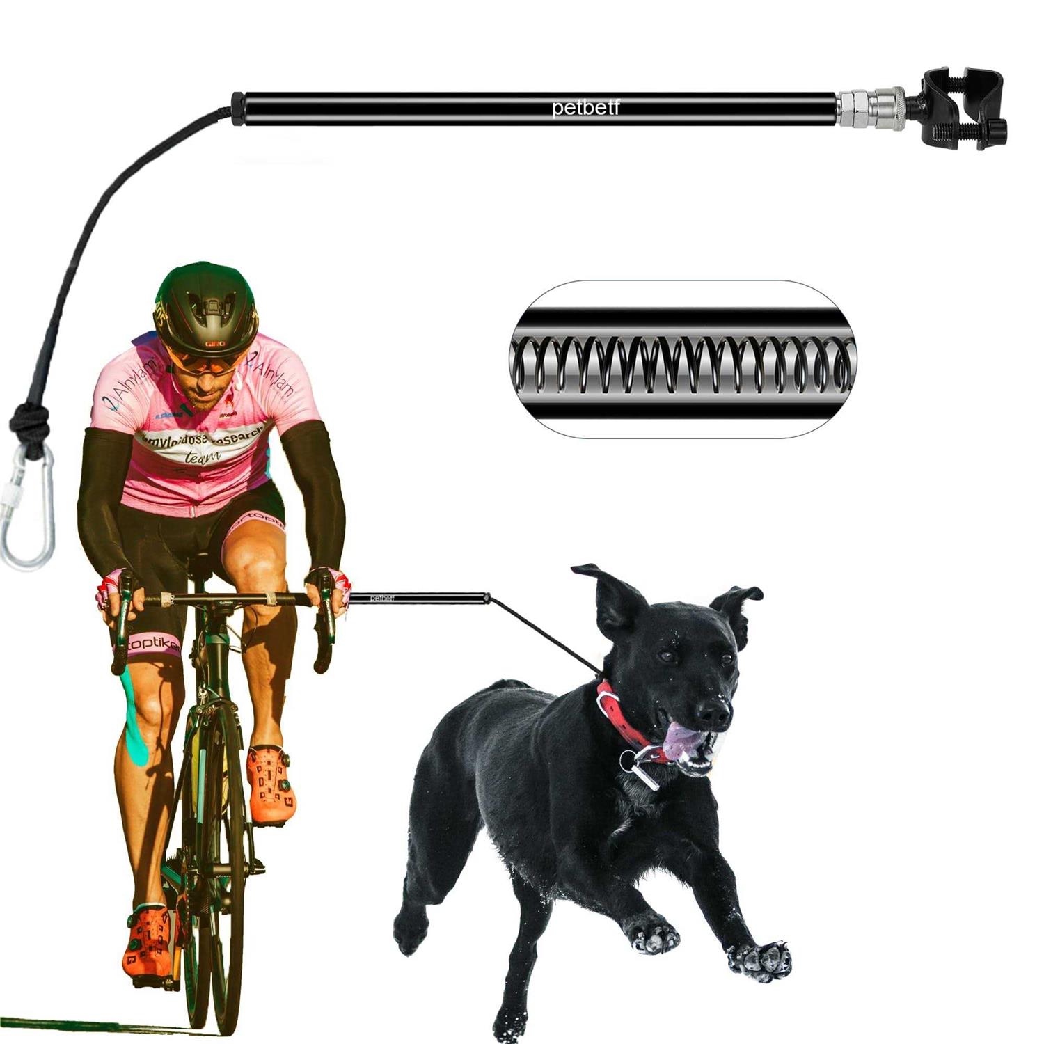 petbetf Dog Bike Leash -Dog Hands Free Leas Retractable Bicycle Dog Leash with Quick Connect Mechanism