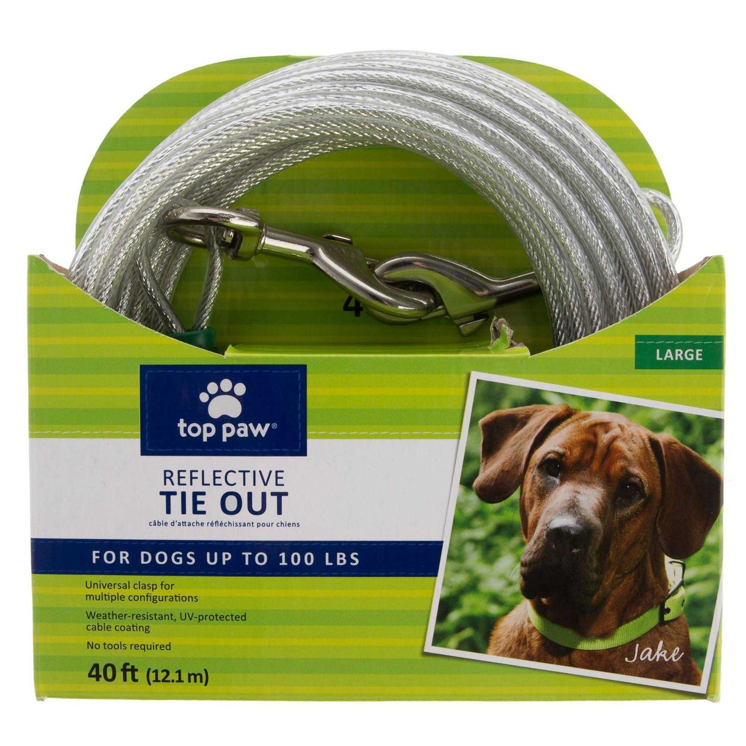 Top Paw Reflective Dog Tie Out