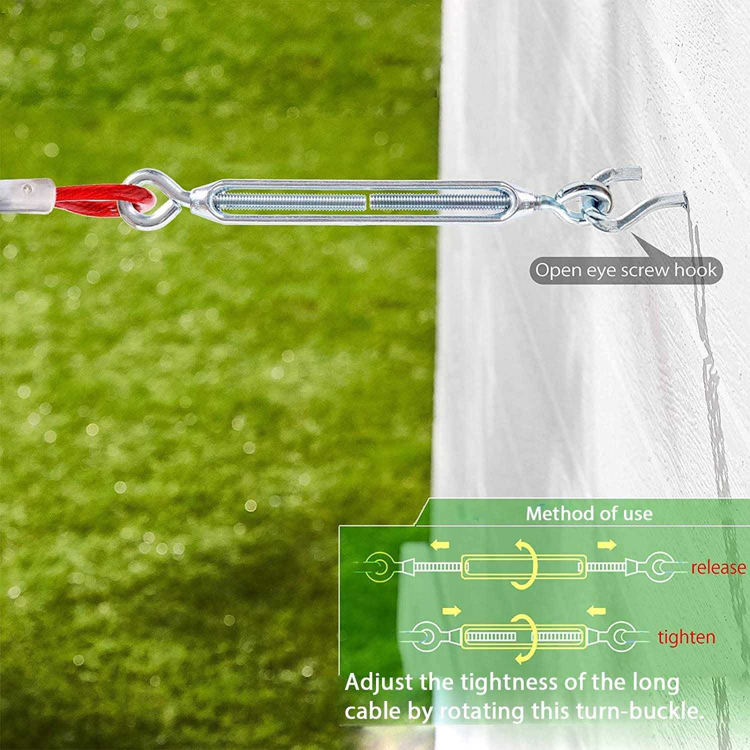 Alternative view of LUFFWELL Dog Runs for Outside 100FT Dog Runner for Yard Dog Tie Out Cable