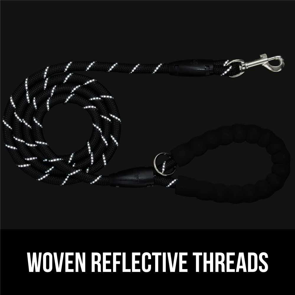Alternative view of Gorilla Grip Heavy Duty Dog Leash Soft Handle Strong Reflective Rope for Night Walking