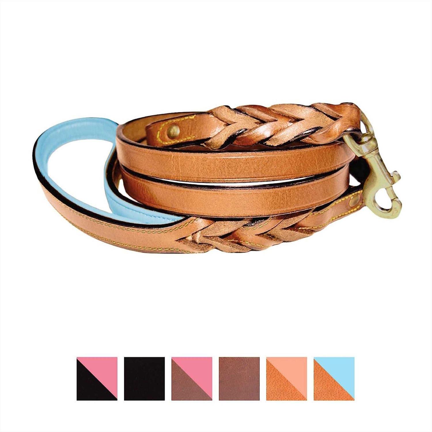 Soft Touch Collars Leather Braided Dog Leash